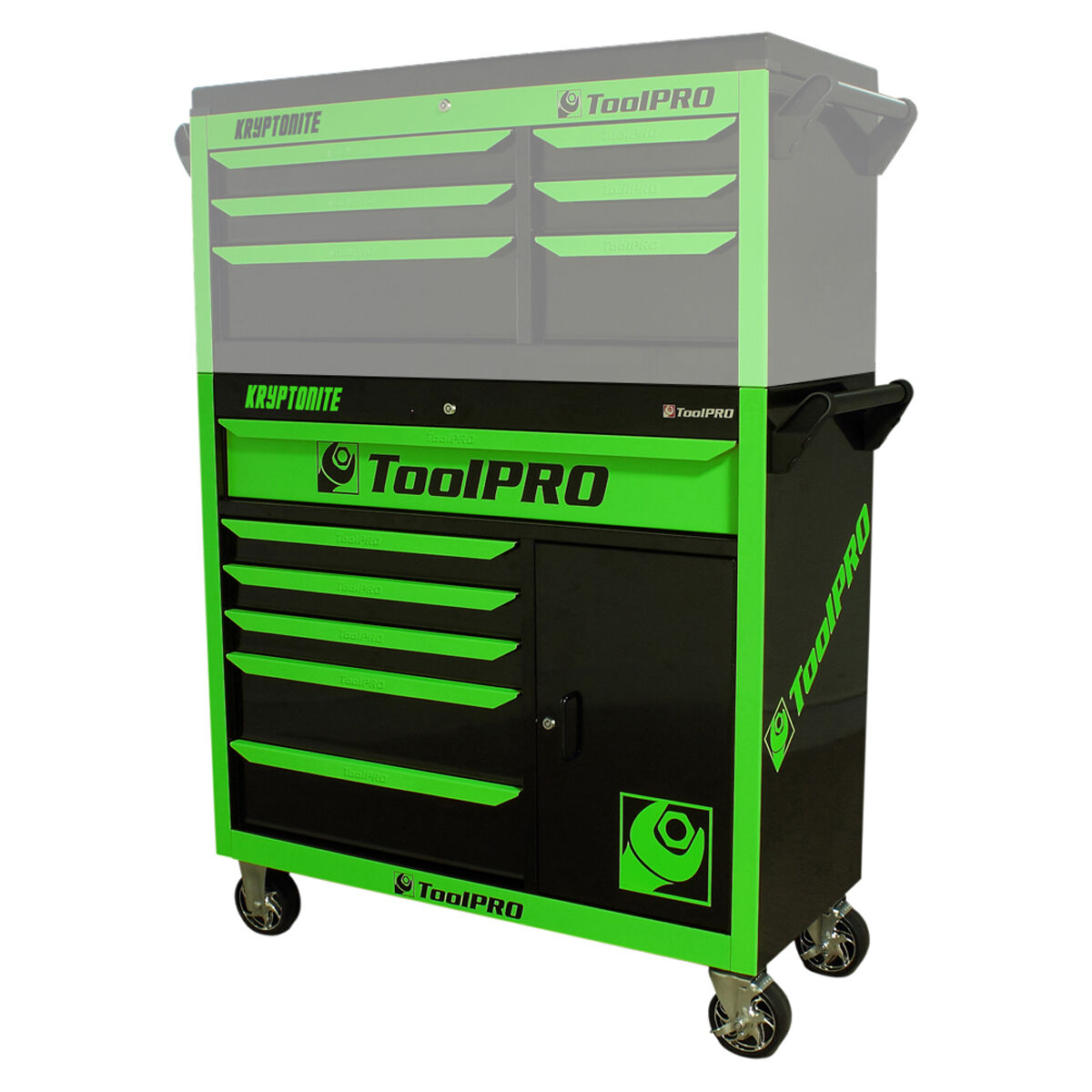 ToolPRO Neon Tool Cabinet Green 6 Drawer 42 Inch