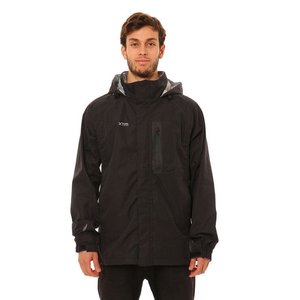 XTM Black Kakadu Seam Sealed Waterproof Rain Jacket Hooded Coat Mens Size XL